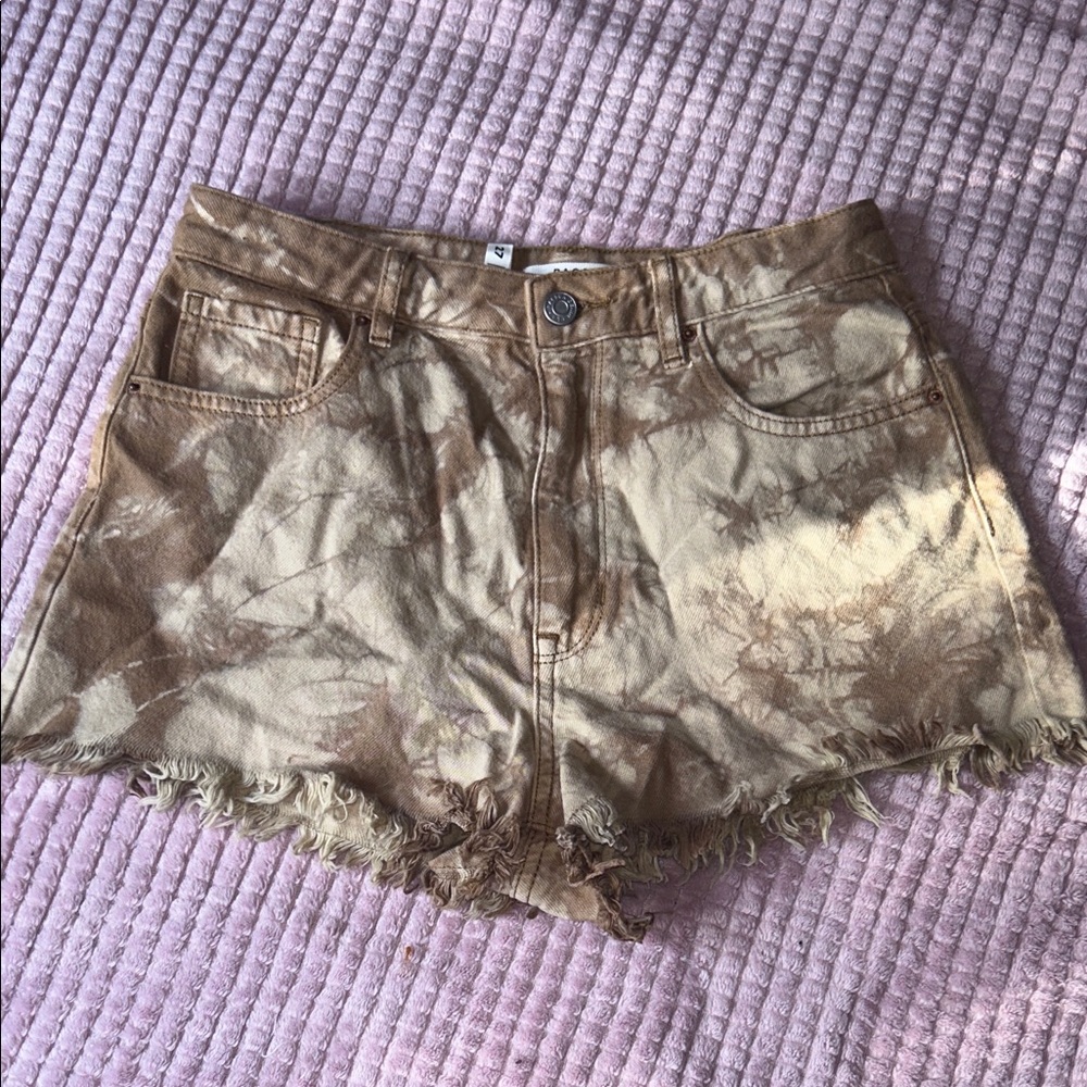 PacSun Tan Distressed Jean Shorts
